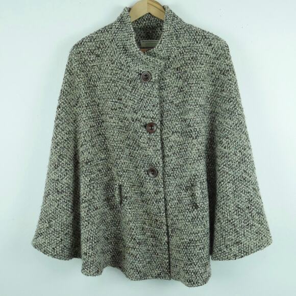 Jimmy Hourihan Cape Wool Blend Tweed Short Retro Twee English Countryside FLAW - Picture 1 of 12
